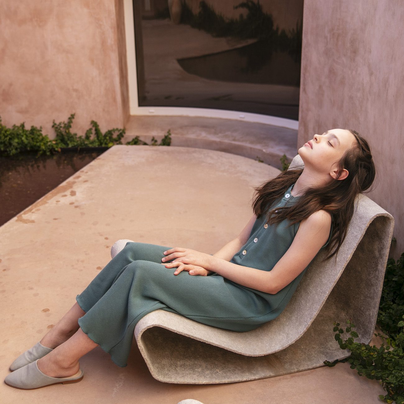 Jersey Jacquard Jumpsuit | Ceramic