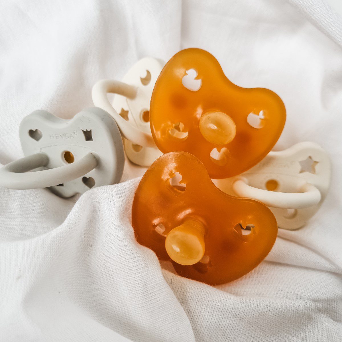 0+ Months Natural Rubber Pacifier Symmetrical | Milky White