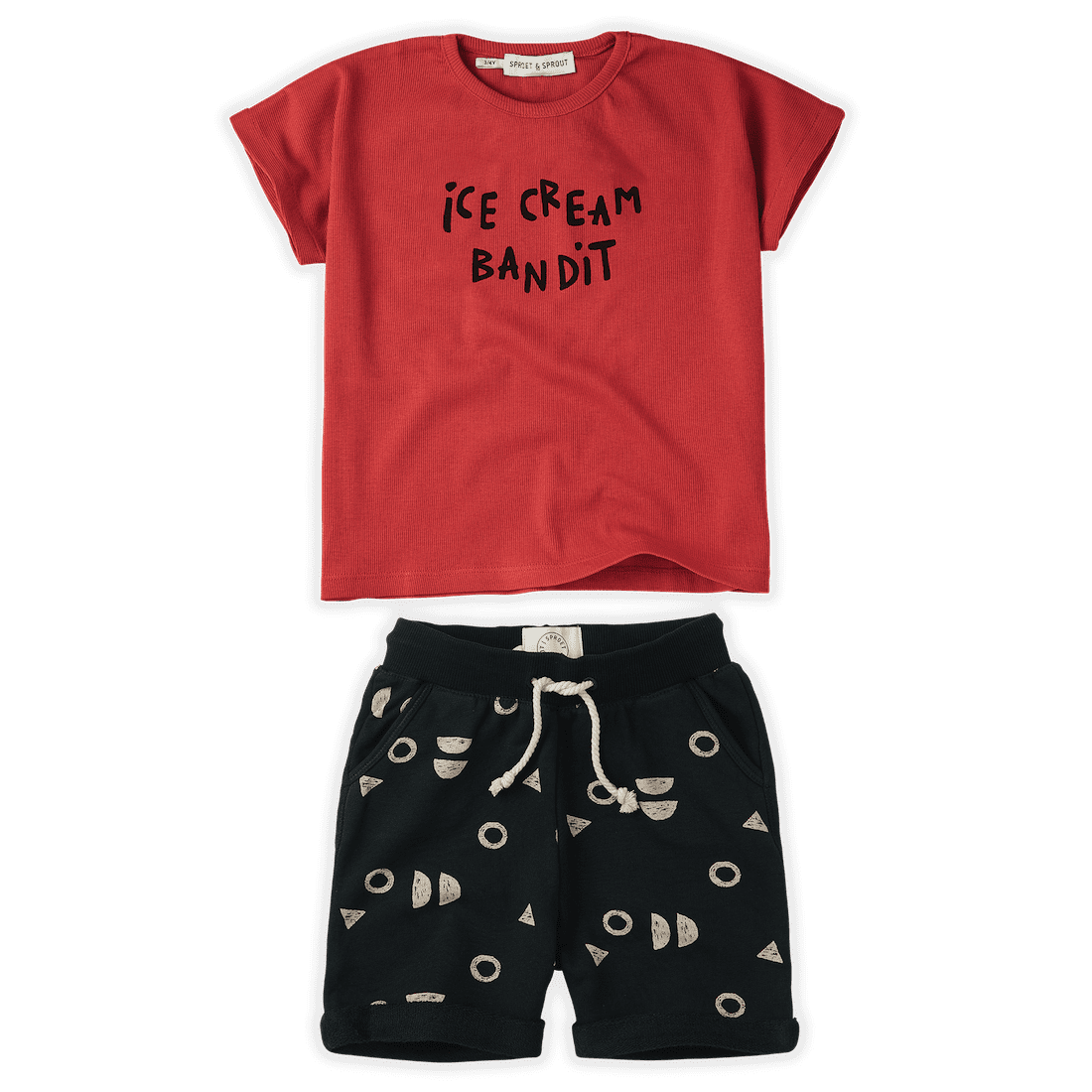 T-Shirt Ice Cream Bandit & Short Print Abstract