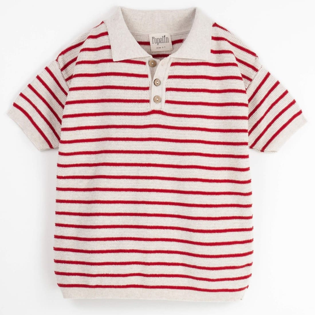 Red Striped Knitted Jersey & Sand Chino Style Shorts