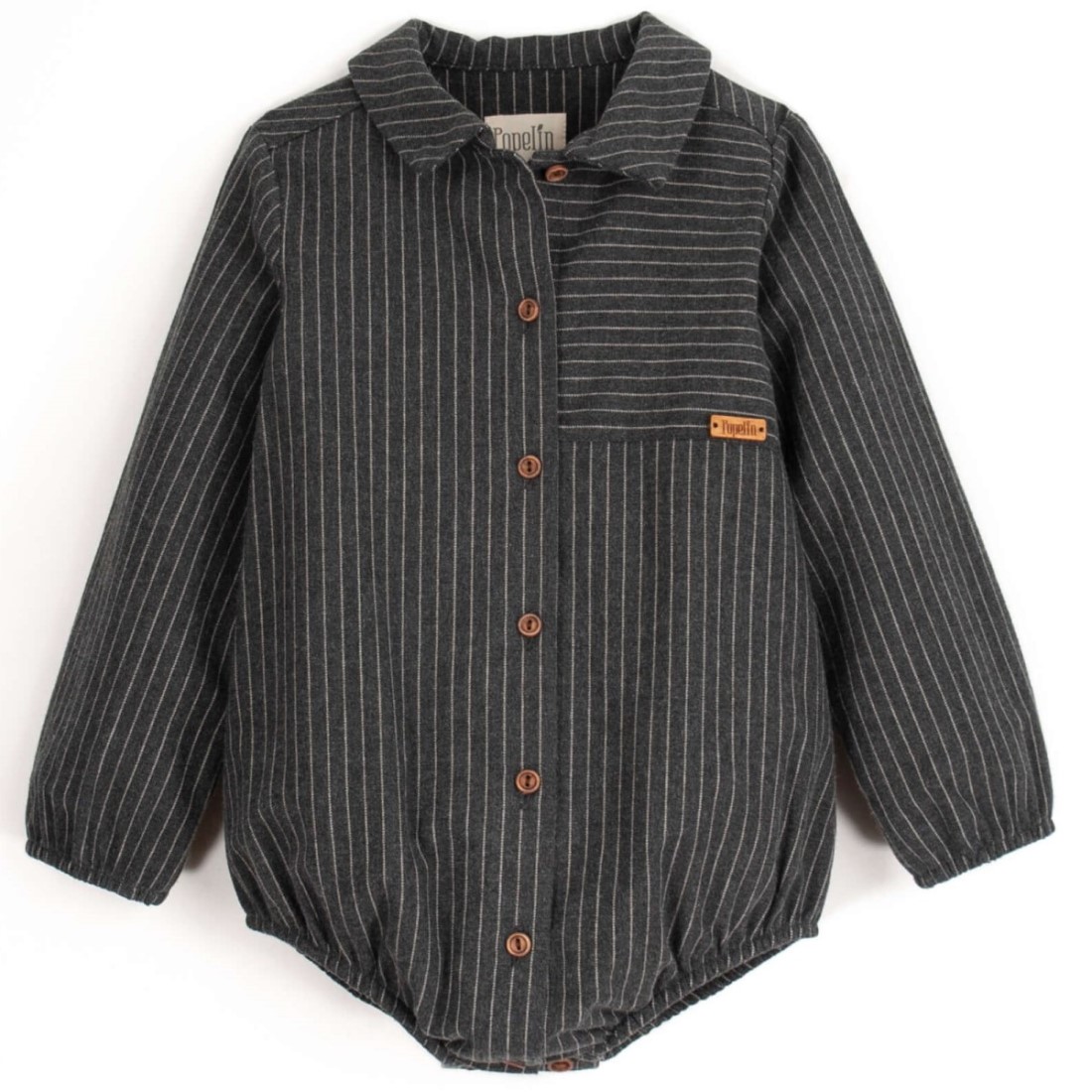 Beige Velvet Short Romper & Striped Shirt Style Romper Suit