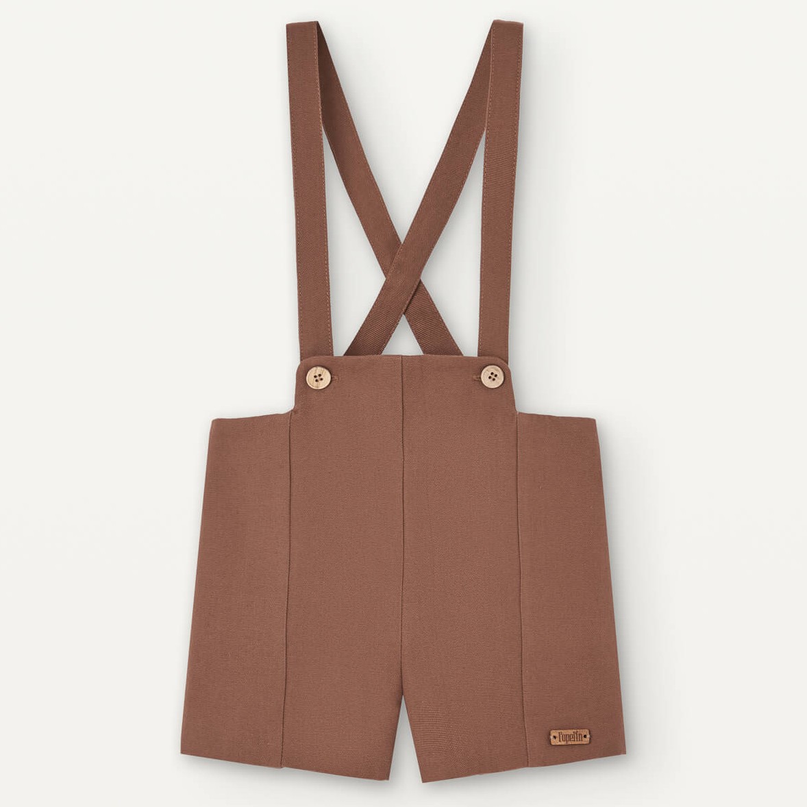 Off-white Shirt Style Romper Suit & Terracotta Panelled Dungarees