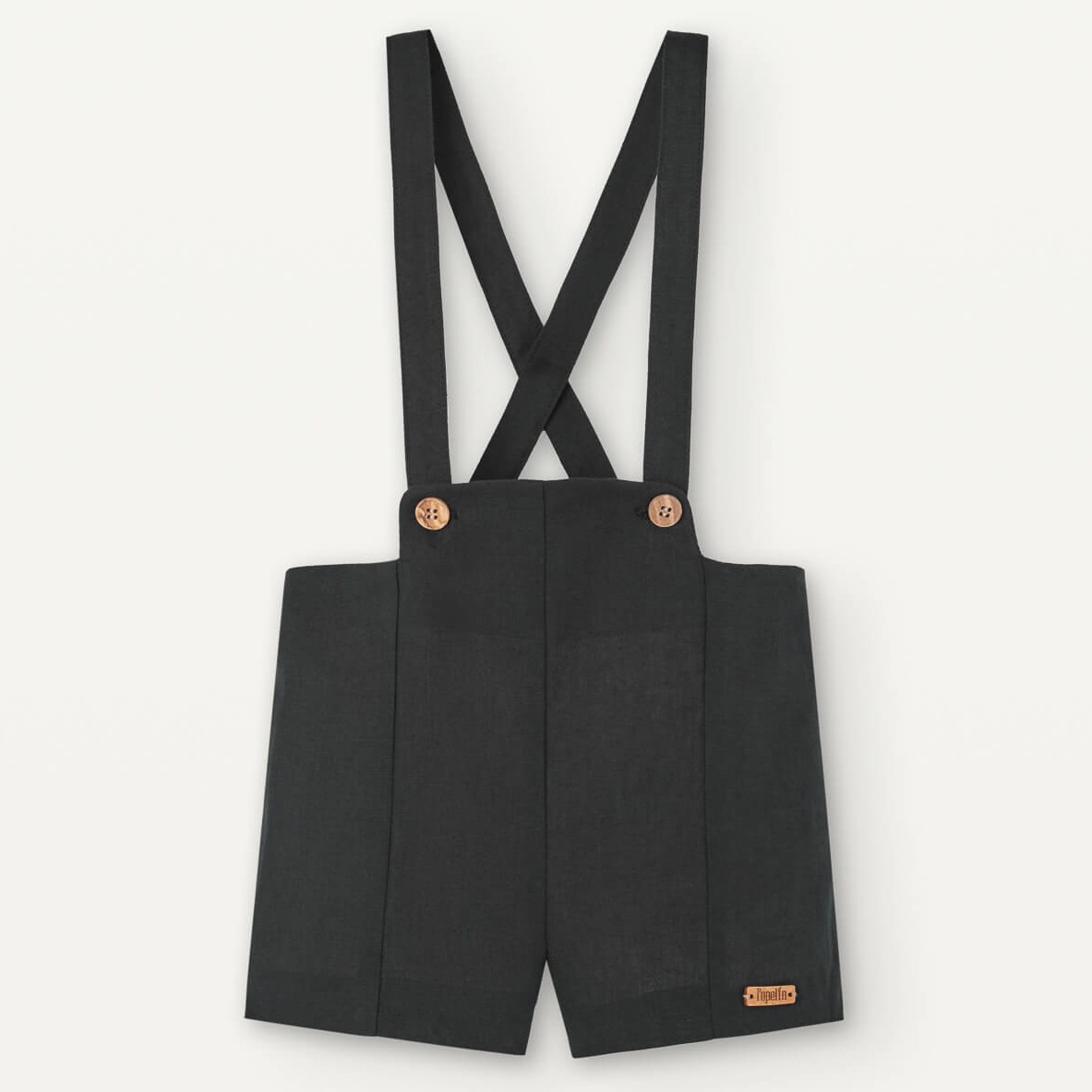 Striped Shirt-style Romper Suit & Black Linen Panelled Dungarees