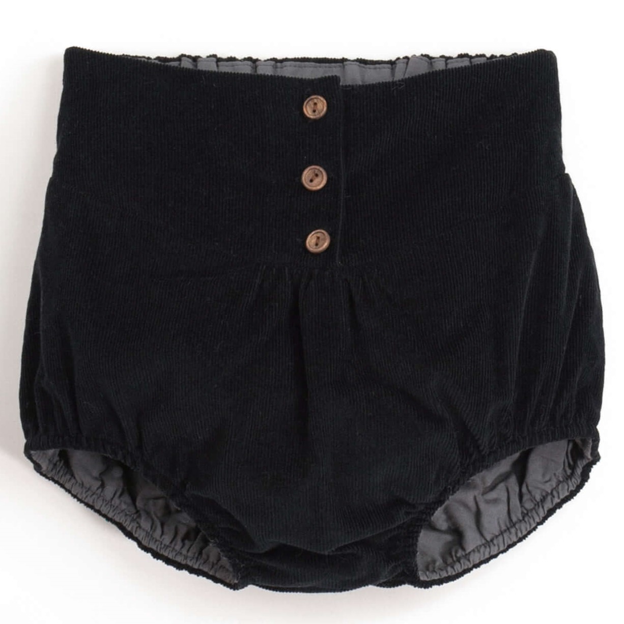 Corduroy High Waisted Culotte & Rounded Yolk Blouse | Black/Grey Plaid