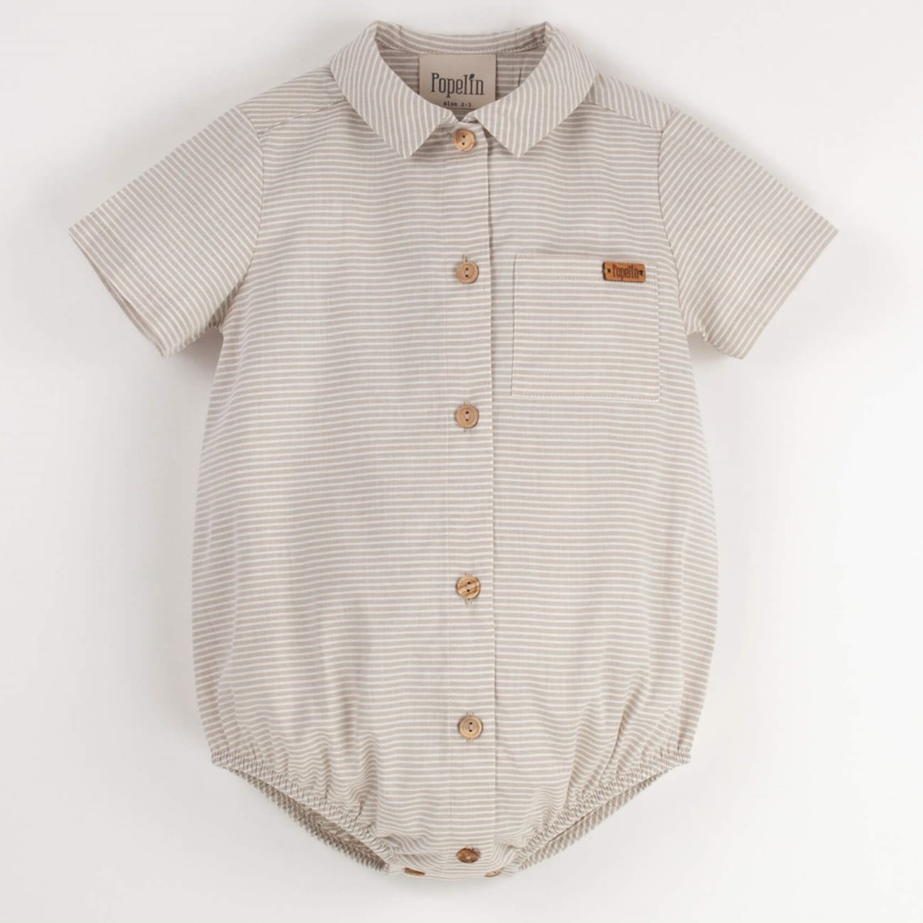 Sand Dungarees & Sand Striped Romper Suit