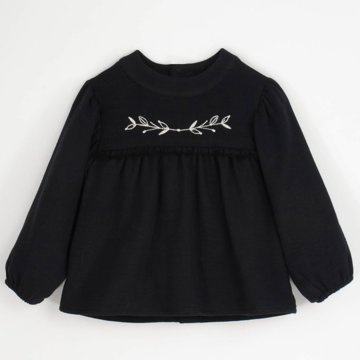 Frill Culotte W/ Removable Straps & Embroidered Blouse | Black