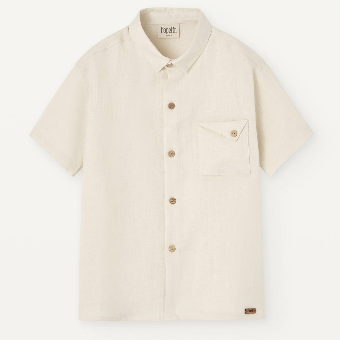 Off-white Linen Shirt W/ Collar
