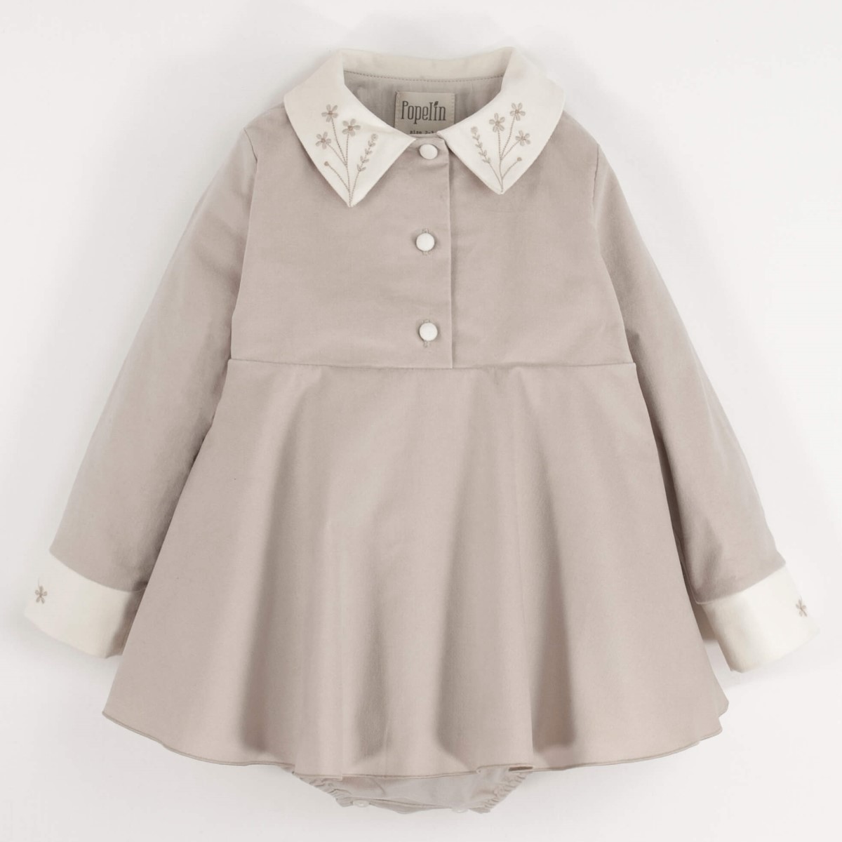 Beige Velvet Romper Suit