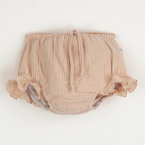 Sleeveless Organic Shirt & Culotte with Frills | Pink