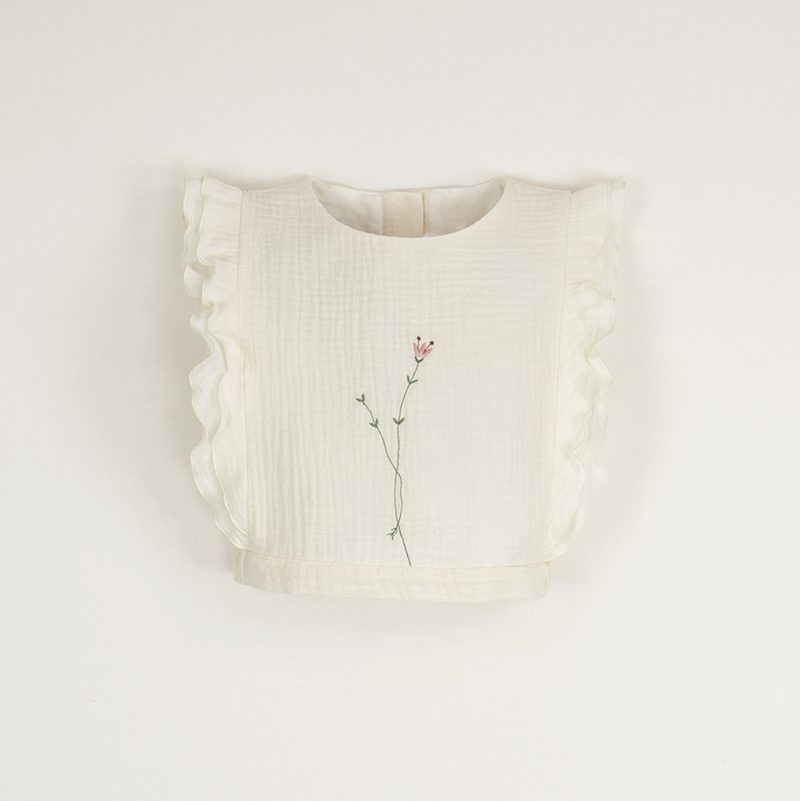 Organic Embroidered Top & Organic Culotte | Off White