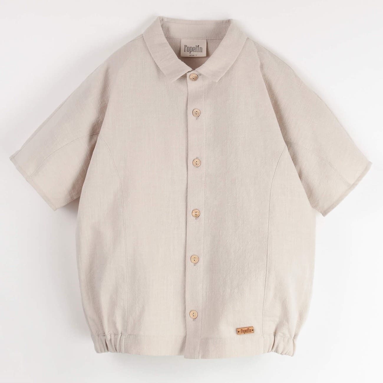 Sand Shirt & Brown Textured Bermuda Shorts