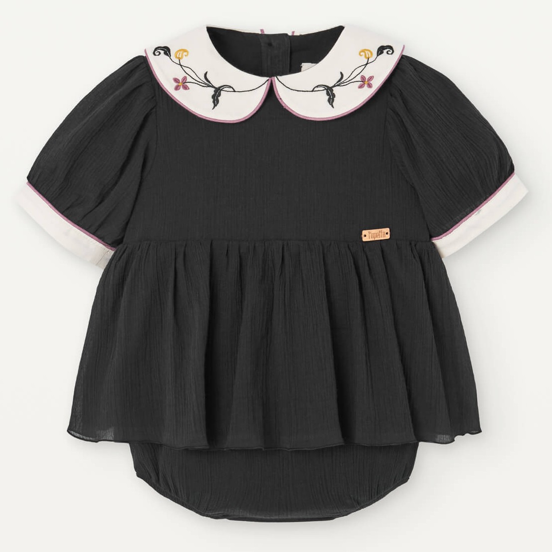 Black Romper Suit W/ Collar