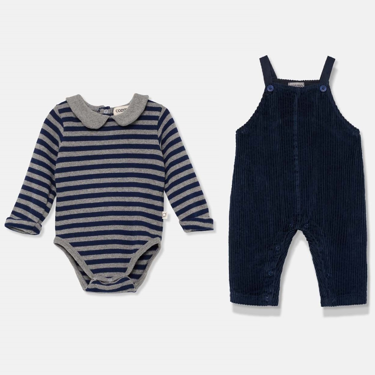 Ter Bodysuit & Dax Overalls | Grey/Navy