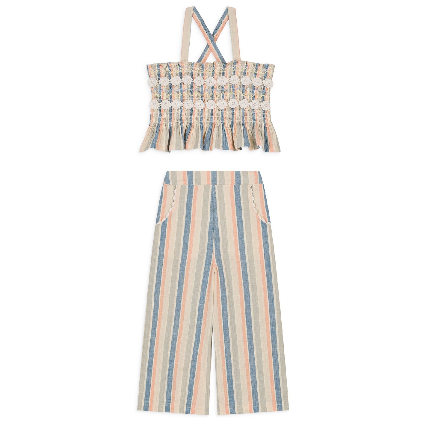 Camisole Florentina & Pants Flor | Sand Riviera Stripes