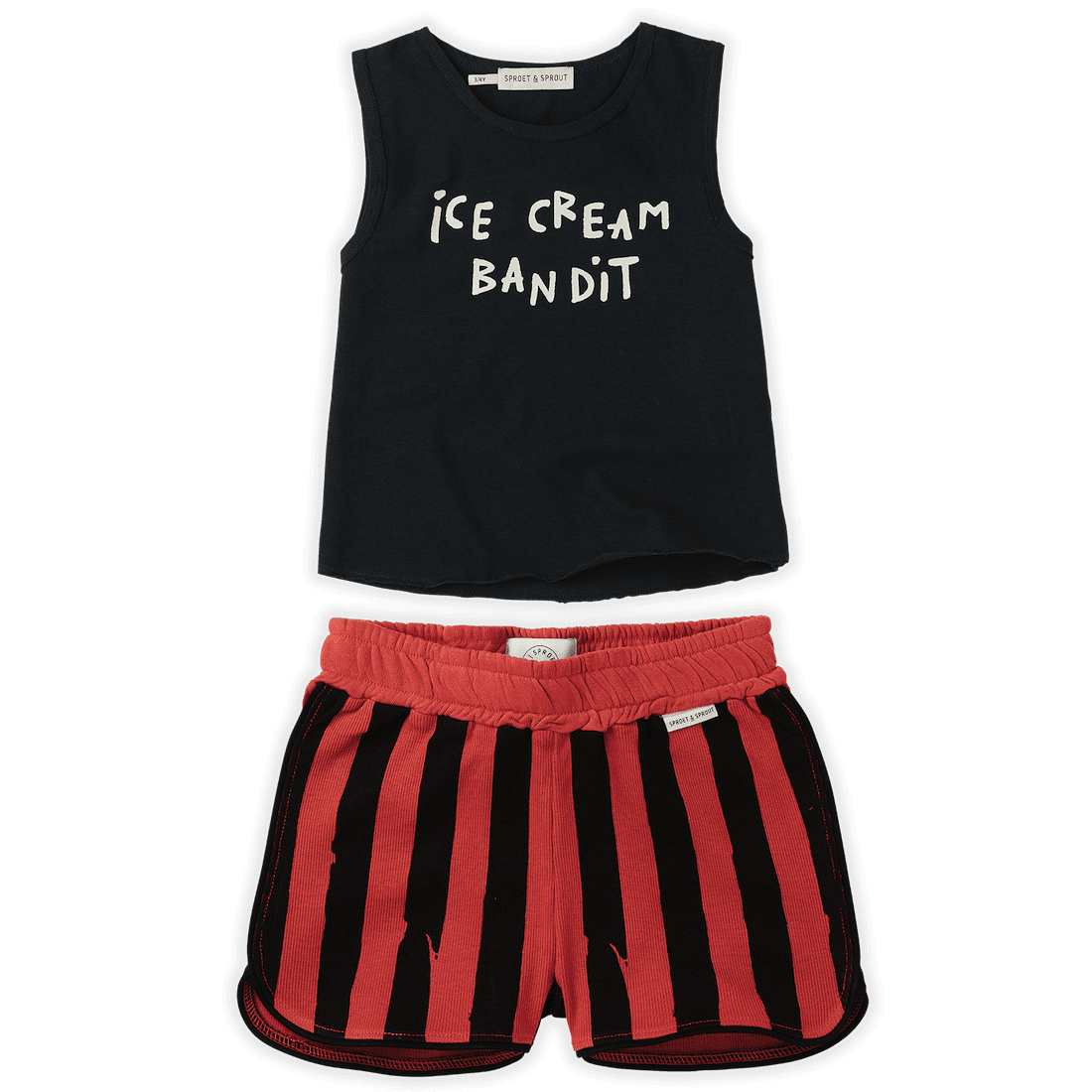 Tank Top Ice Cream Bandit & Sport Short Painted Stripe