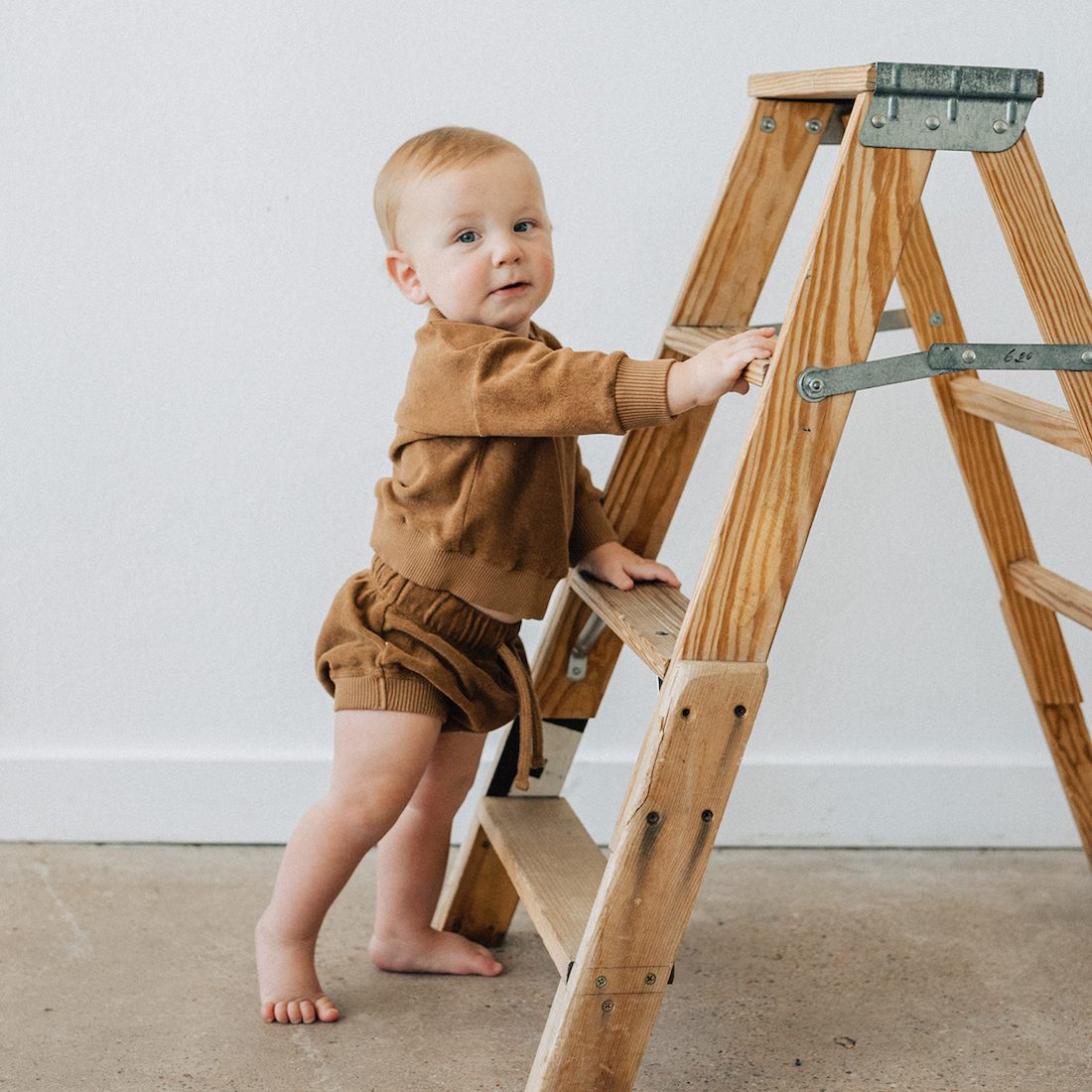 Terry Bodysuit Splatter AOP Wheat & Terry Brick Bloomers