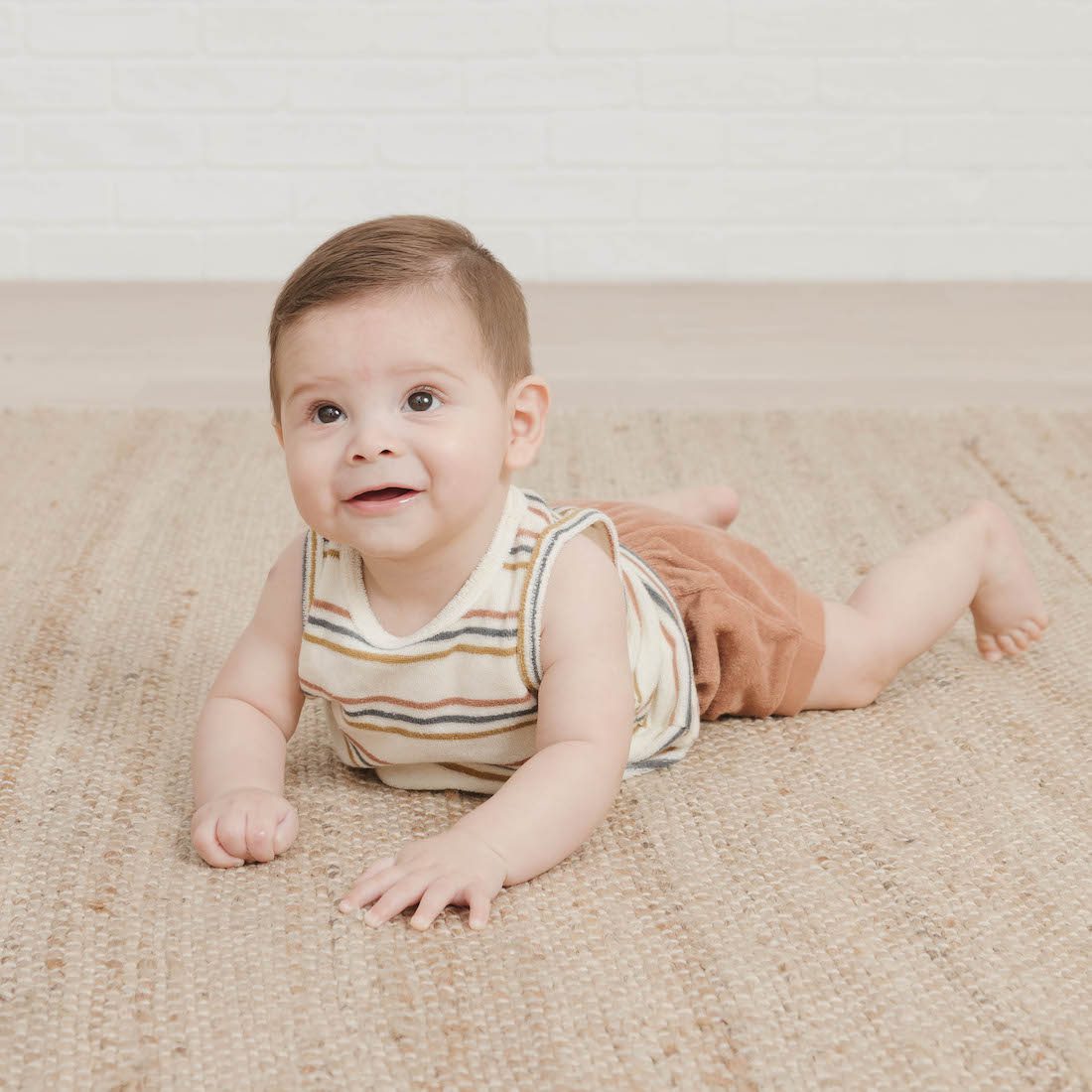 Terry Stripe Tank & Terry Terracotta Shorts