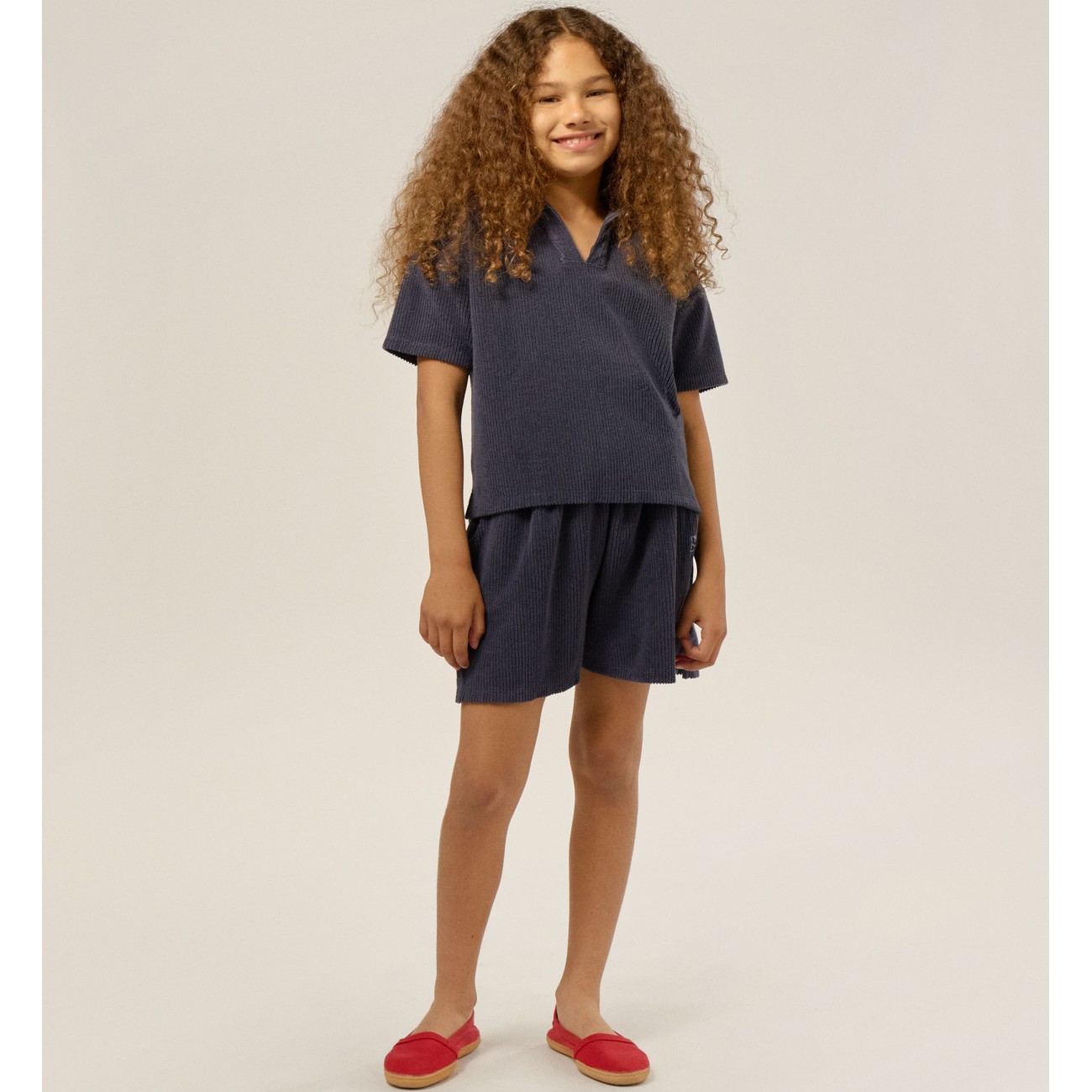 Blue Terry Polo & Shorts