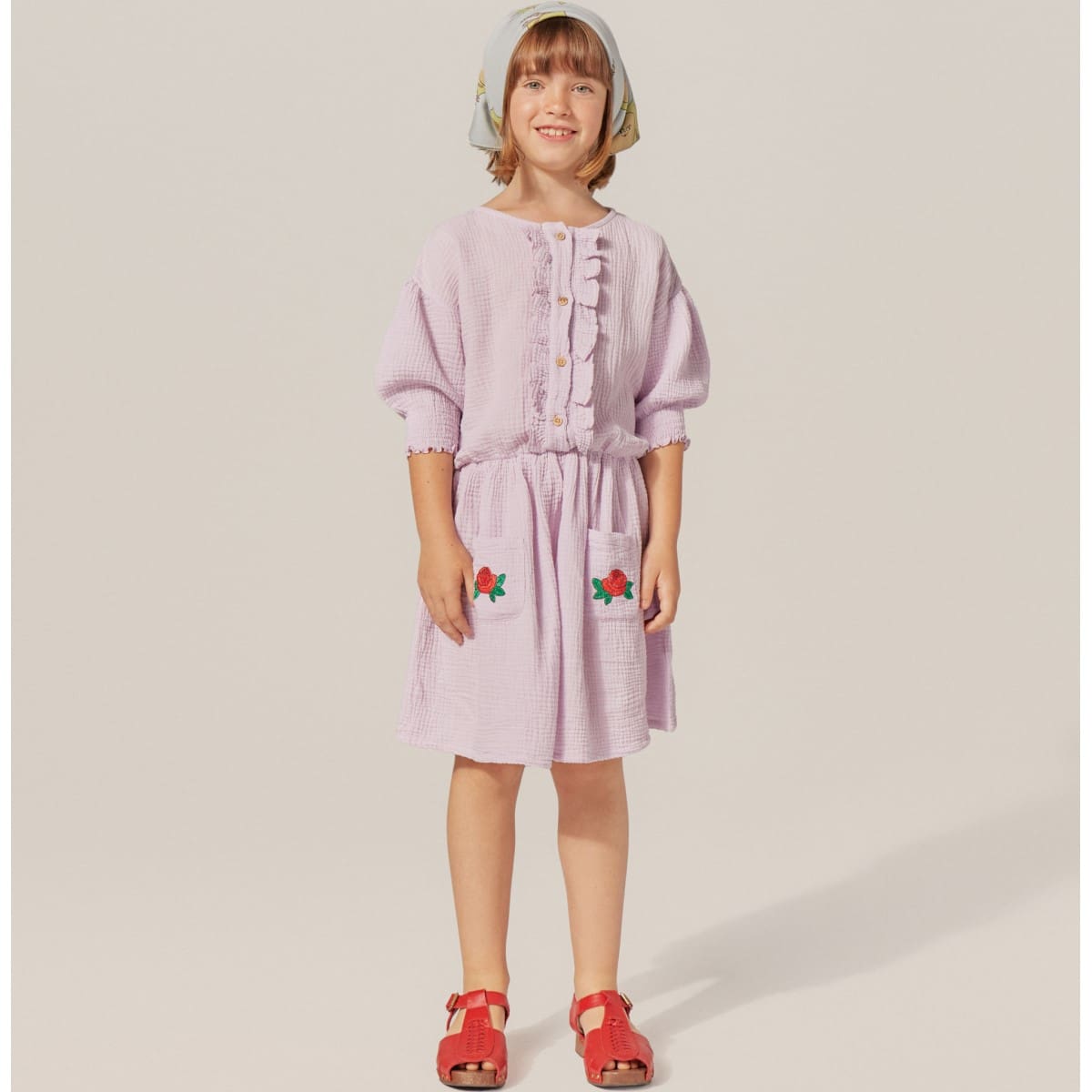 Flowers Embroidery Kids Dress