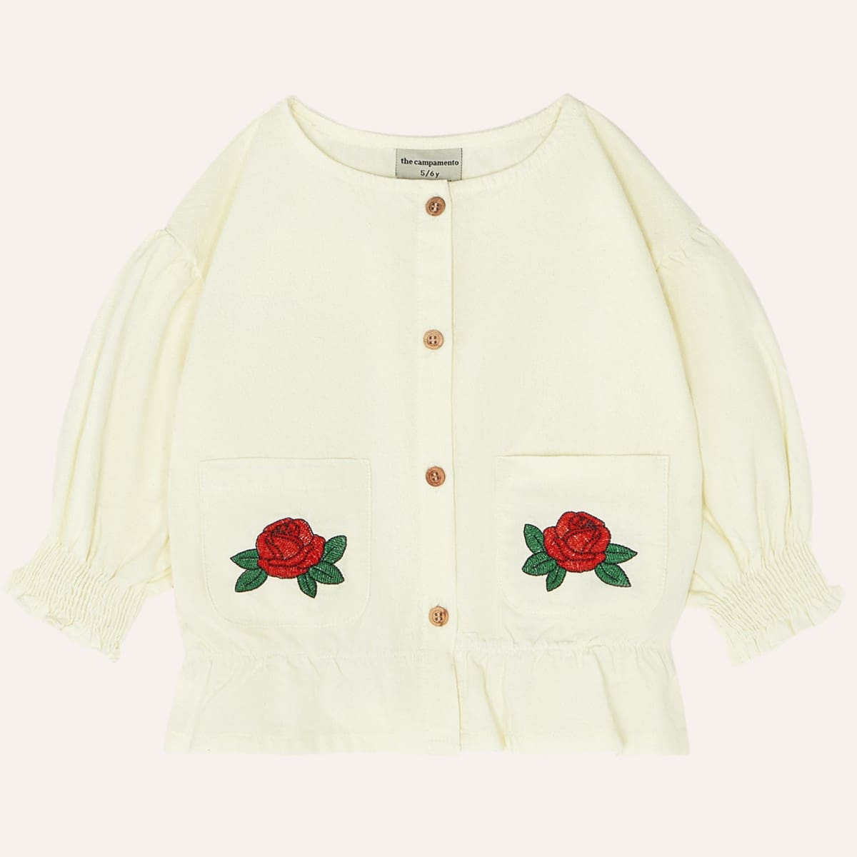 Flowers Embroidery Kids Blouse