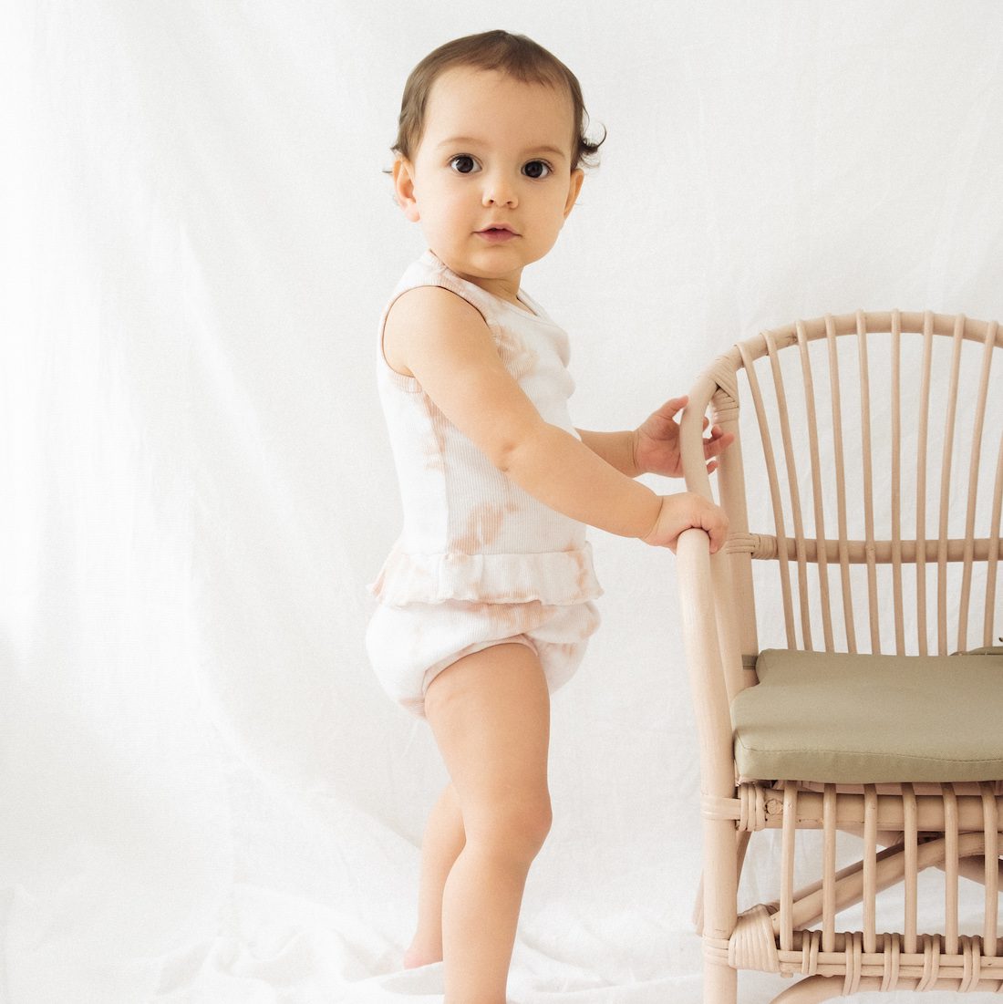 Tie Dye Ruffle Set | Mint