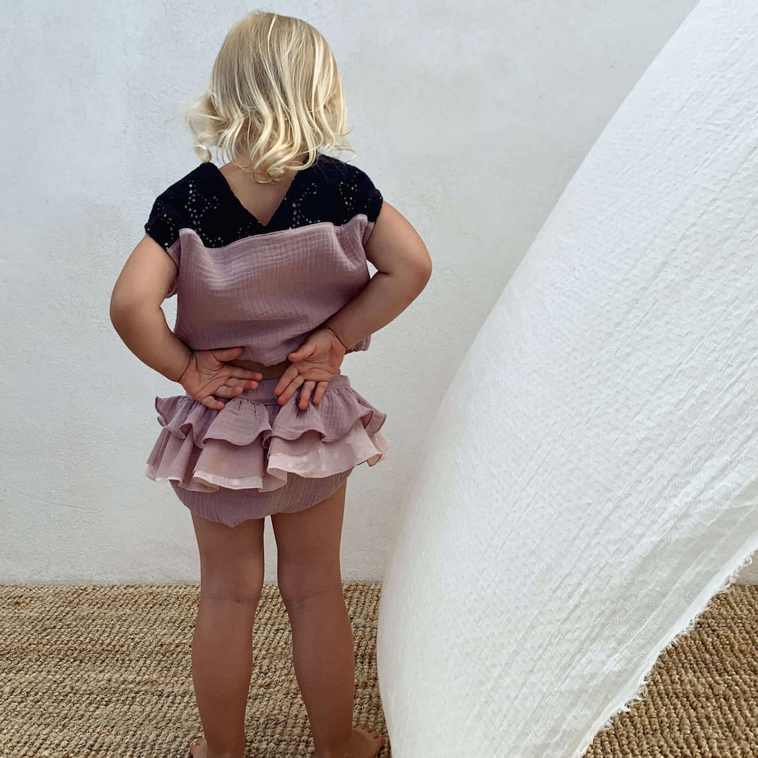 Top & Culotte With Frill | Pink