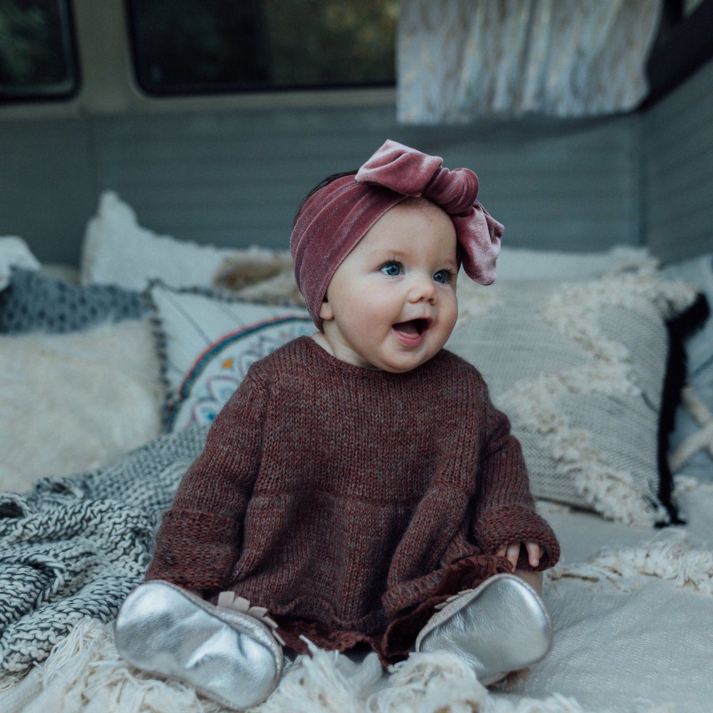 Top Knot Headband | Peach Crushed Velvet