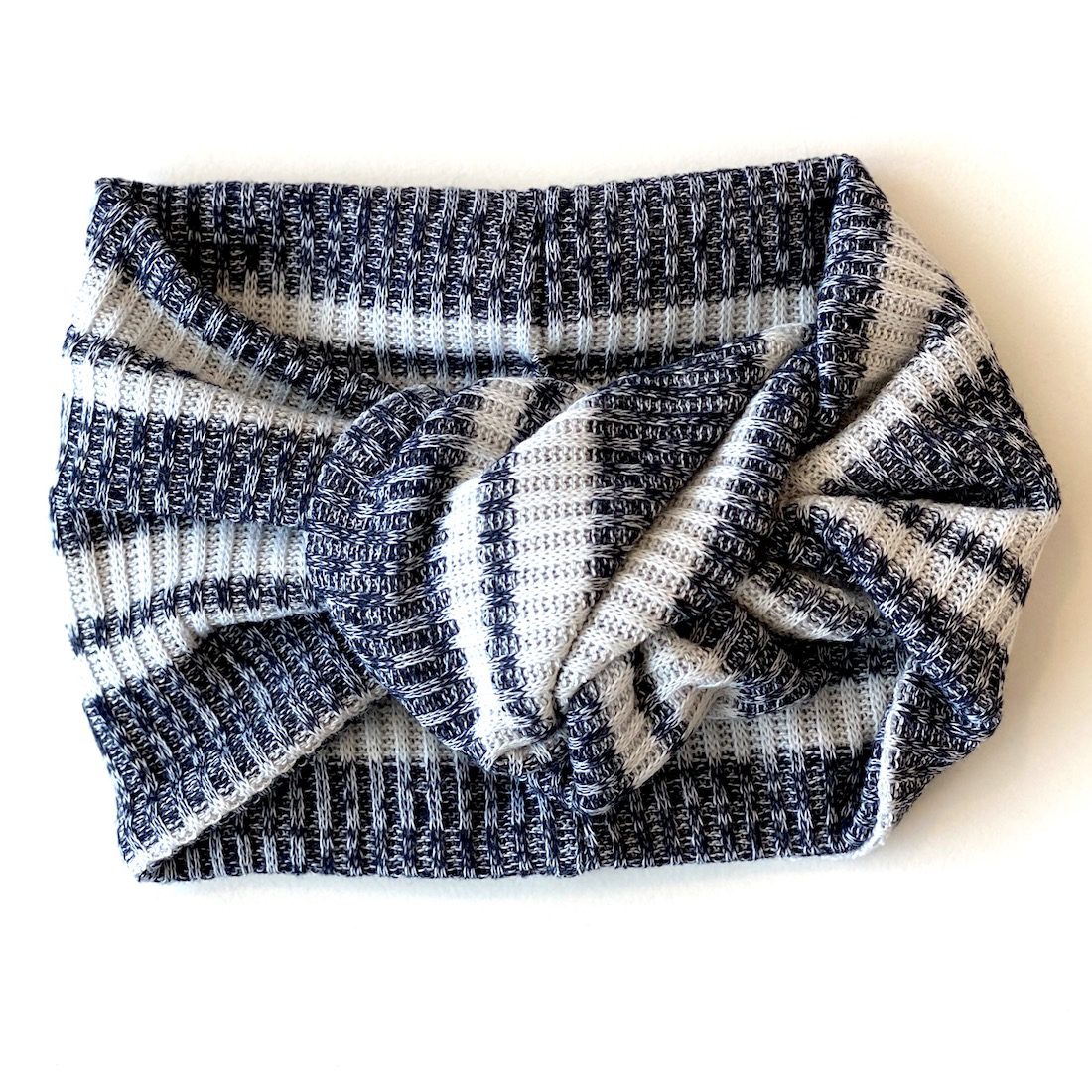 Twist Knot Turban | Indigo Blue White Stripe