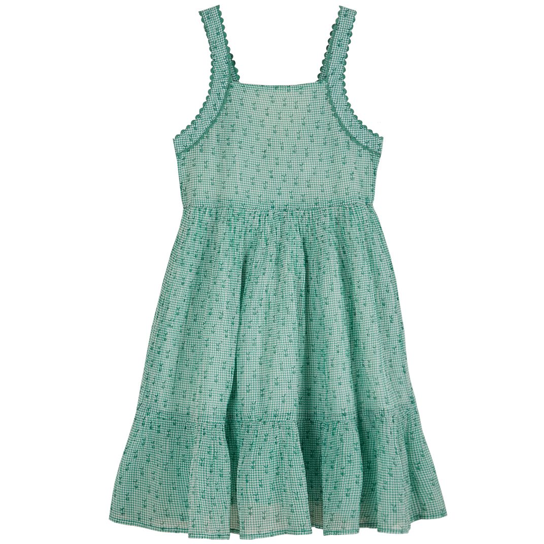 Green Gingham Cotton Voile Dress