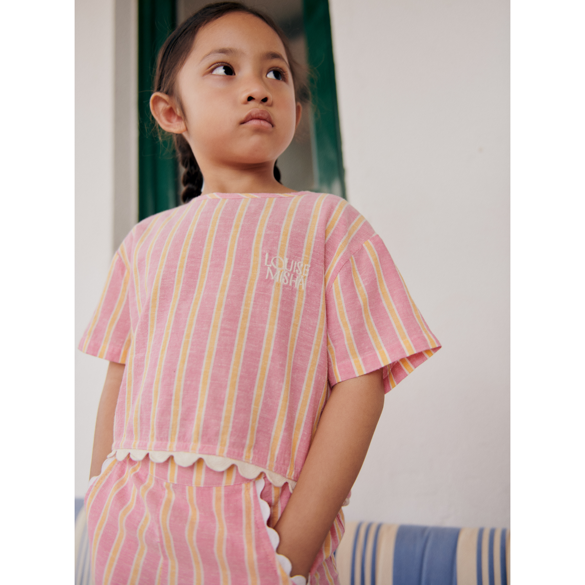 Blouse Kalistee & Shorts Clemoune | Pink Gelato Stripes