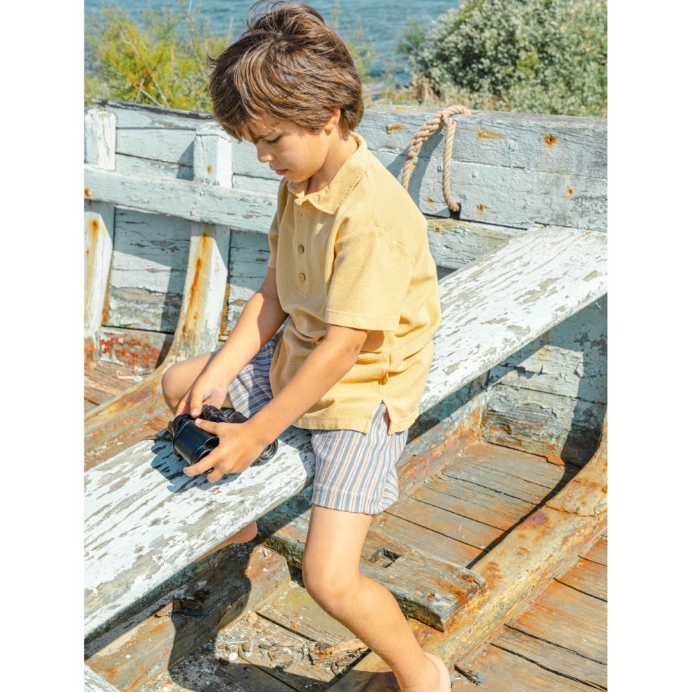 Waffle Polo & Shorts Stripes