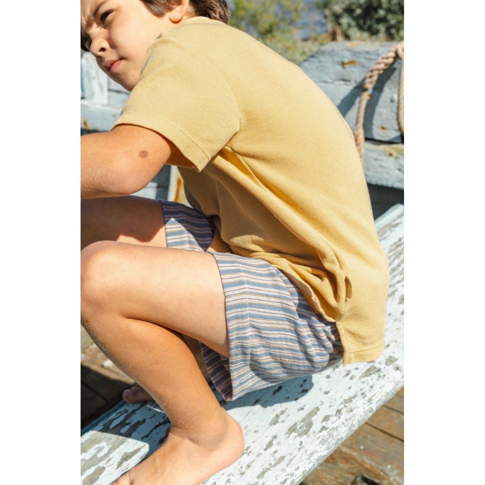 Waffle Polo & Shorts Stripes