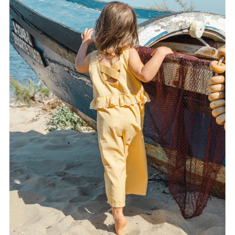 Dungarees Ruffled Detail English Embroidery