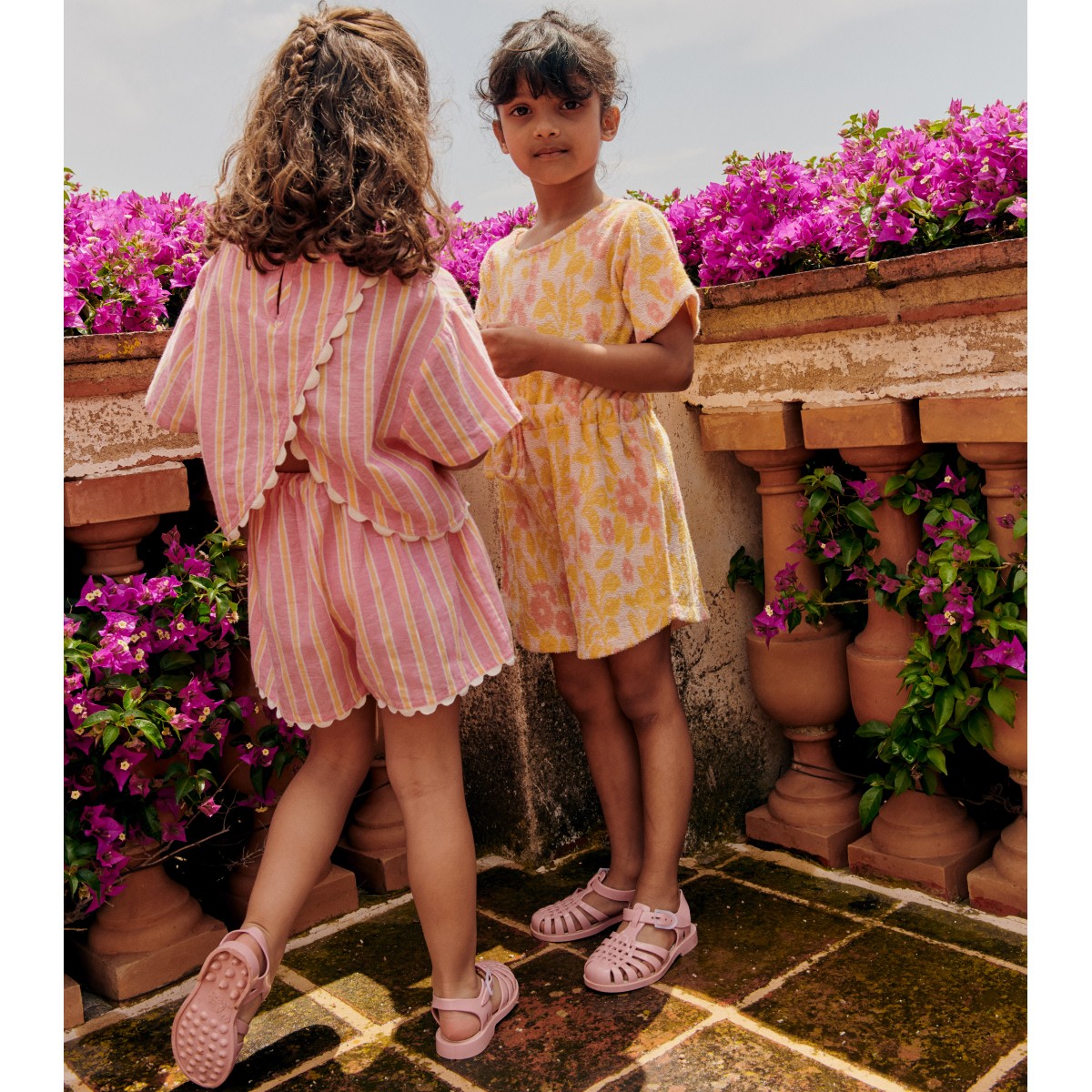 Blouse Kalistee & Shorts Clemoune | Pink Gelato Stripes