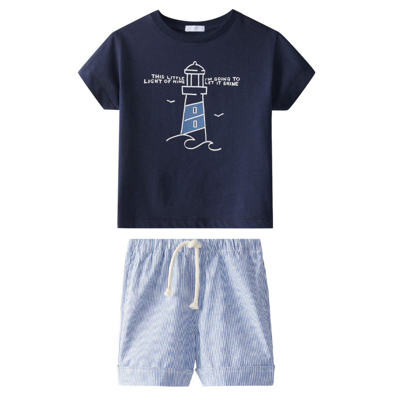 T-Shirt Lighthouse & Stripes Shorts