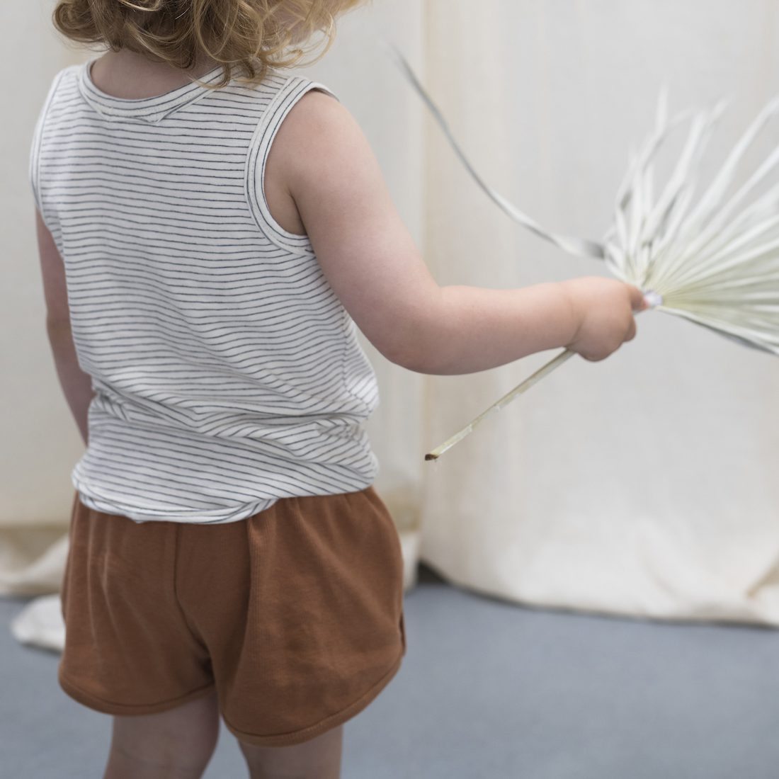 Vanilla Stripe Tank Top & Terra Rib Shorts