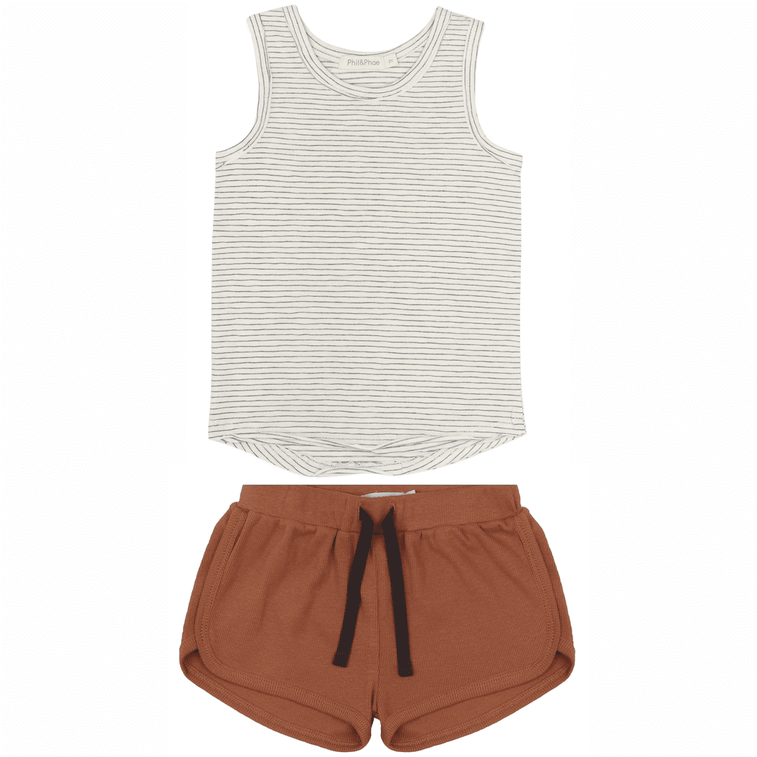 Vanilla Stripe Tank Top & Terra Rib Shorts