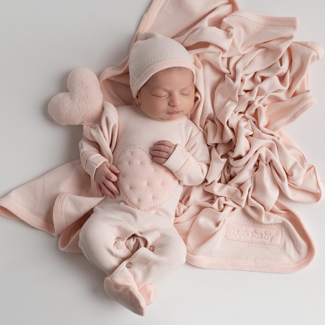 Velveteen Graphic Baby Footie | Blush