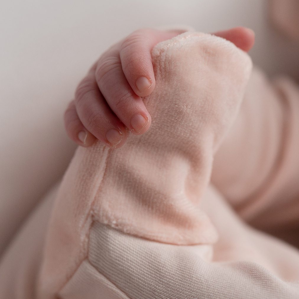 Velveteen Graphic Baby Footie | Blush