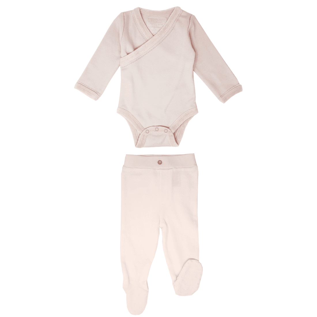 Velveteen Wrap Bodysuit & Buttoned Legging | Blush