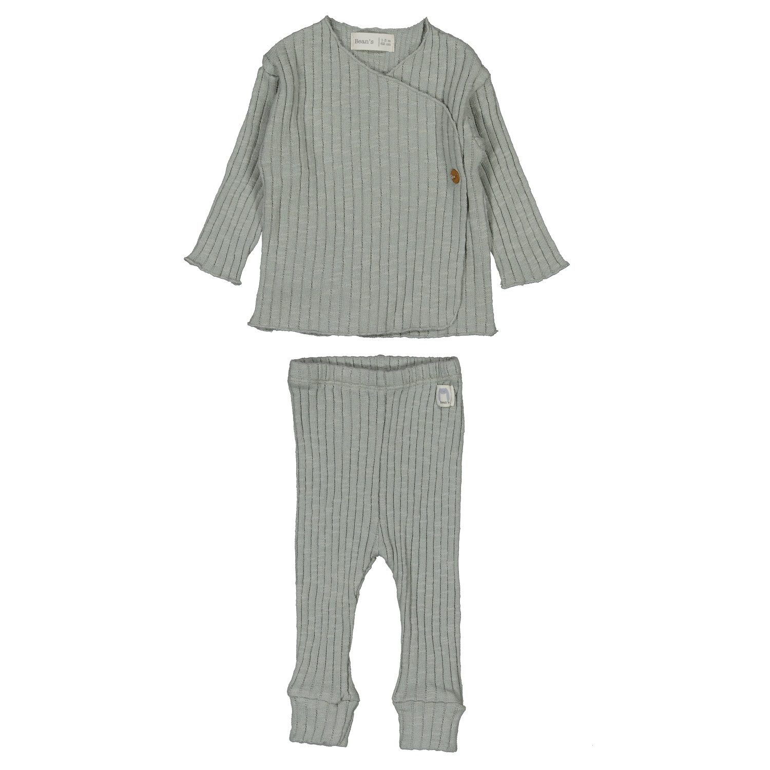 Ribbed Wrap Over Top & Leggings | Grey