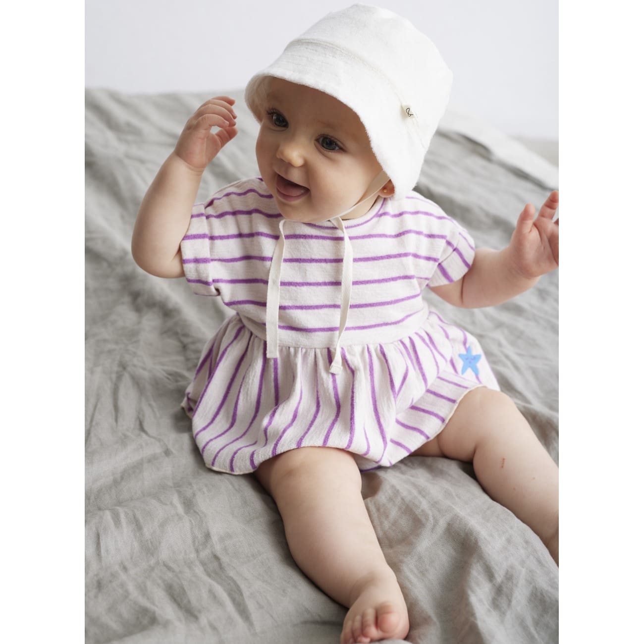 Nyra Crepe Stripe Romper