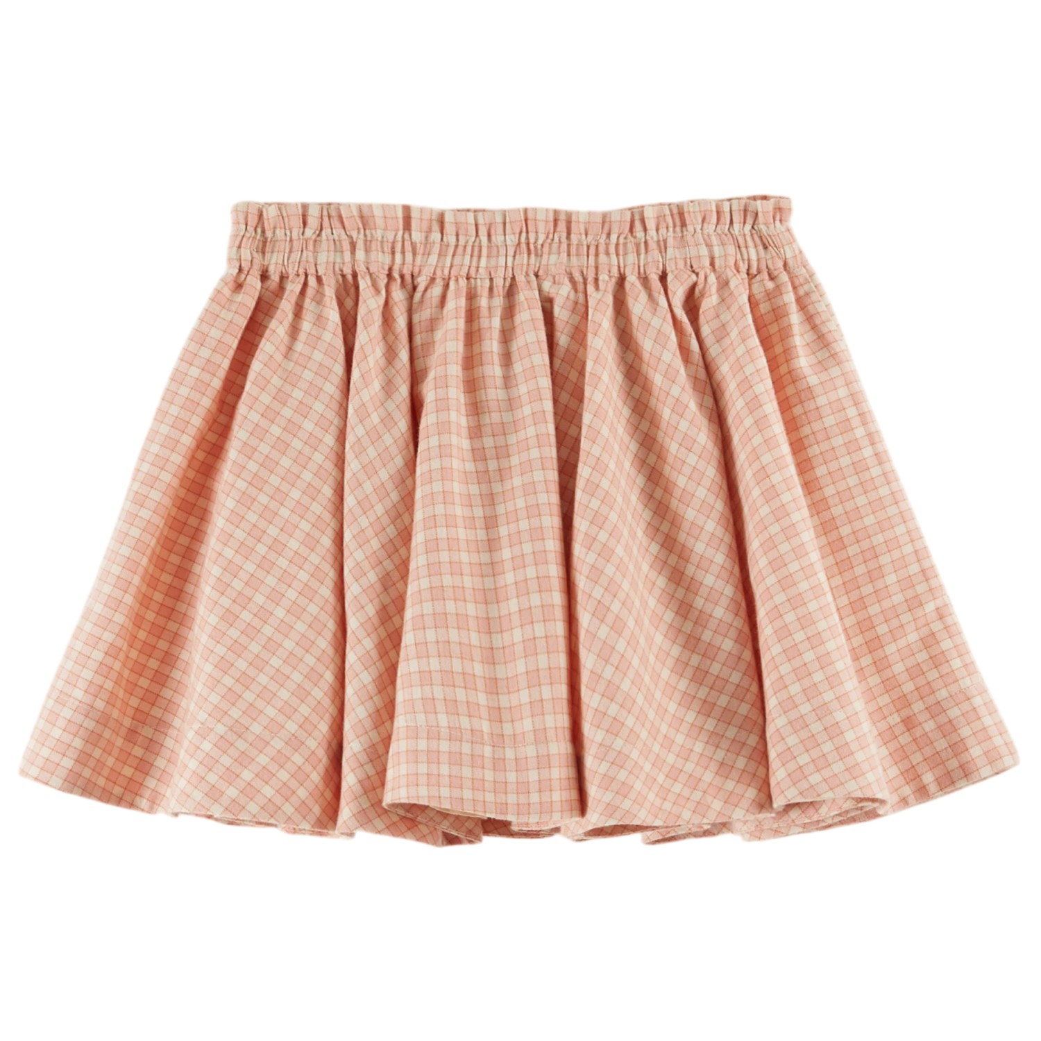 Pink Plaid Gathered Skirt