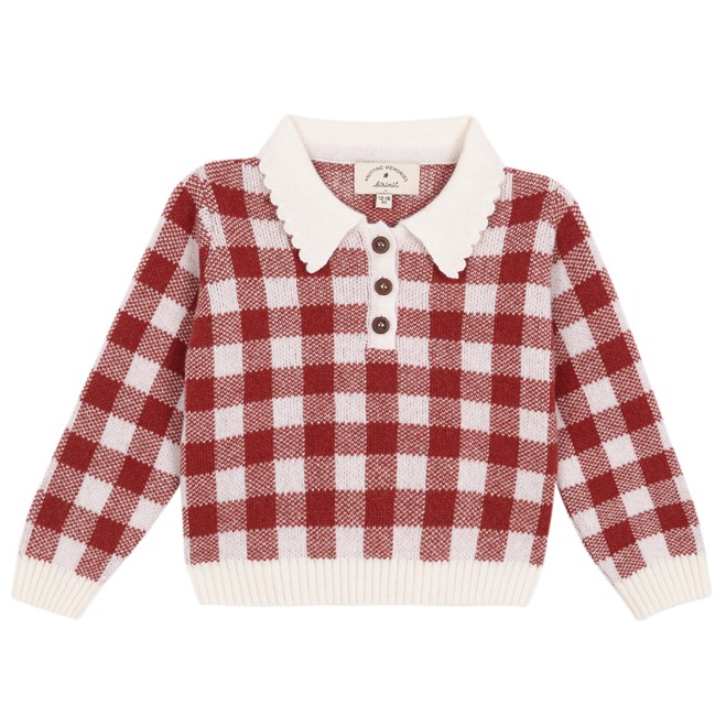 Gingham Russet Biri Knit Sweater Baby
