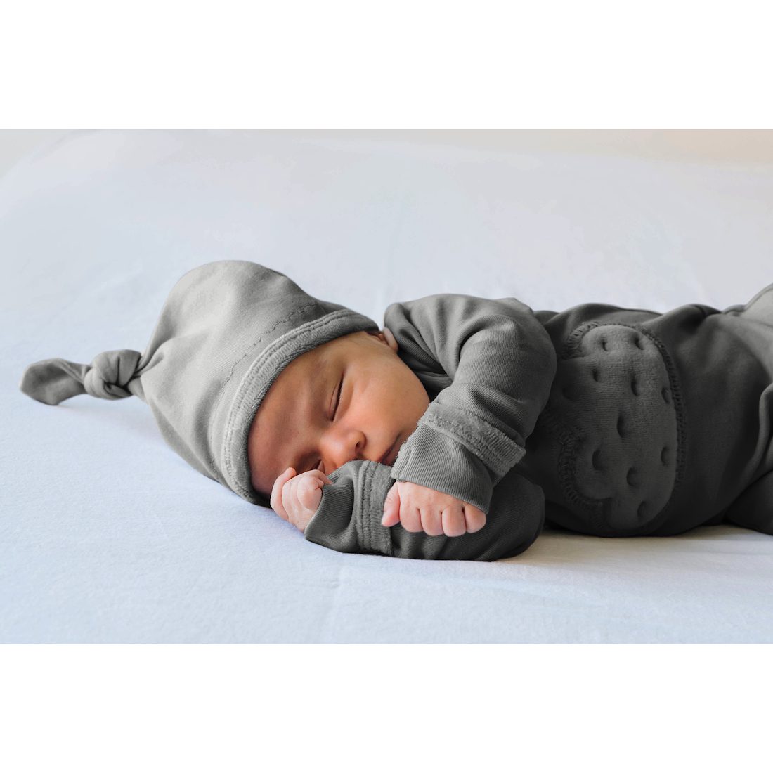 Velveteen Graphic Baby Footie | Gray