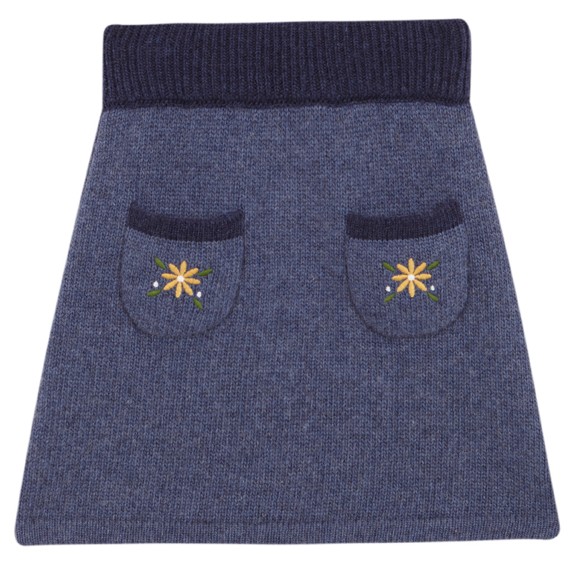 Anabela Knit Embroidered Mini Skirt