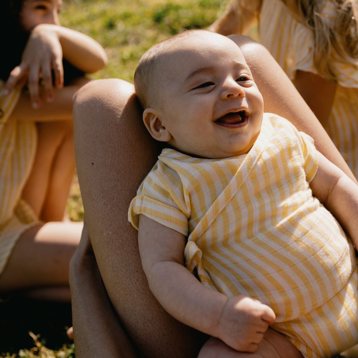 Nuage Romper | Yellow Stripe