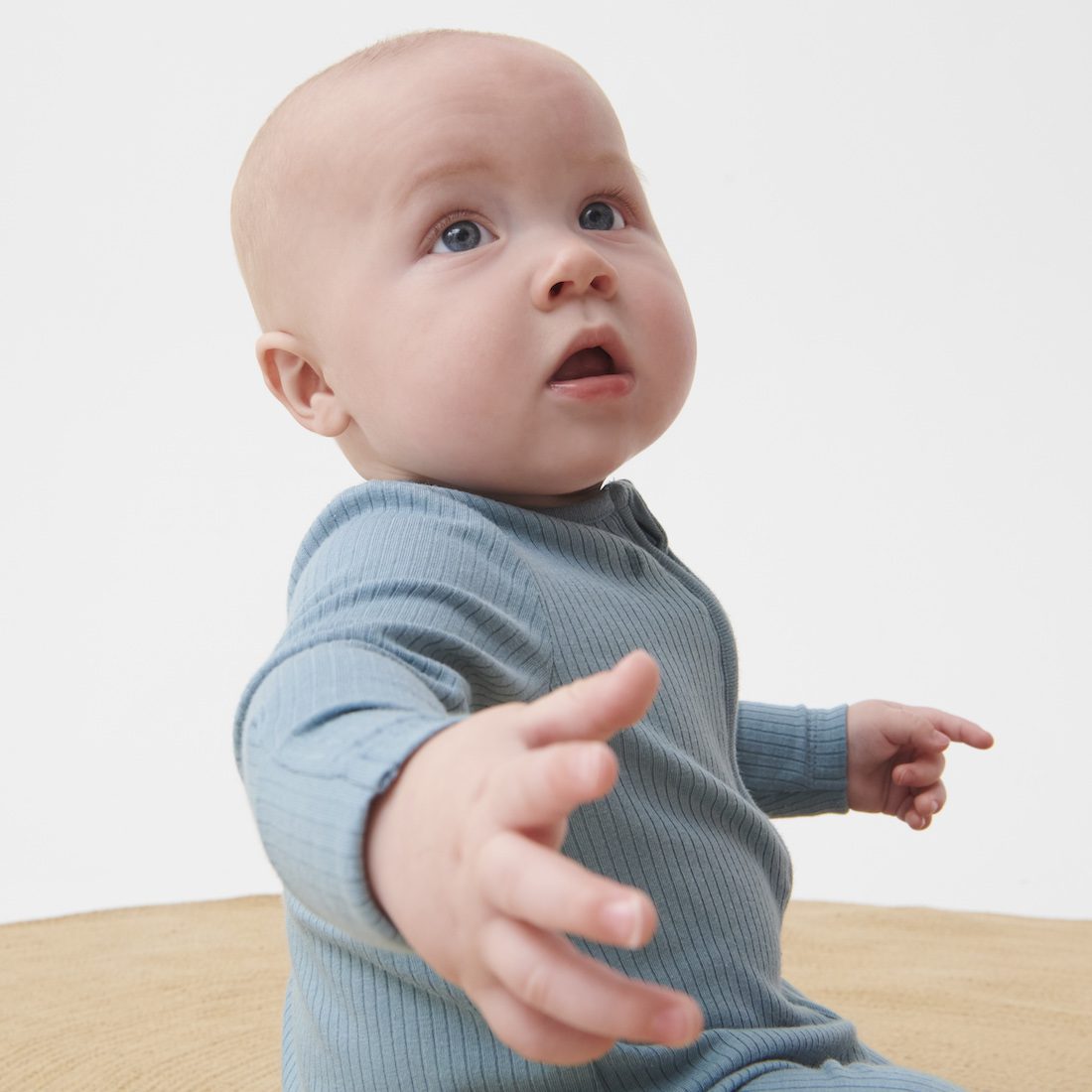 Ribbed Long Sleeve Kimono & Ribbed Leggings | Blue