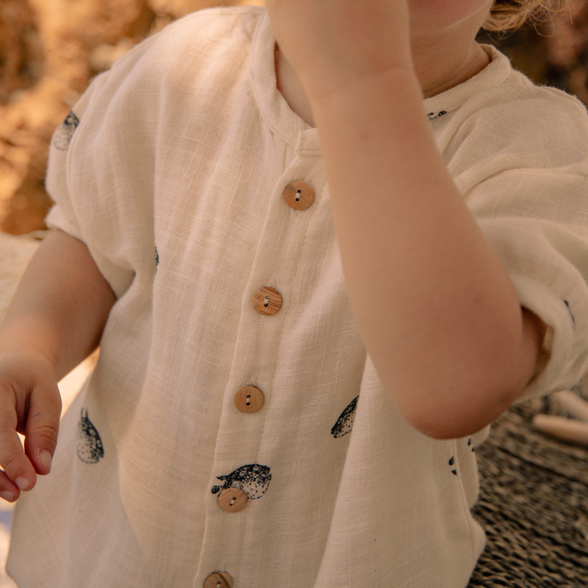 Bebecito Romper | Off White/Puffer Fish