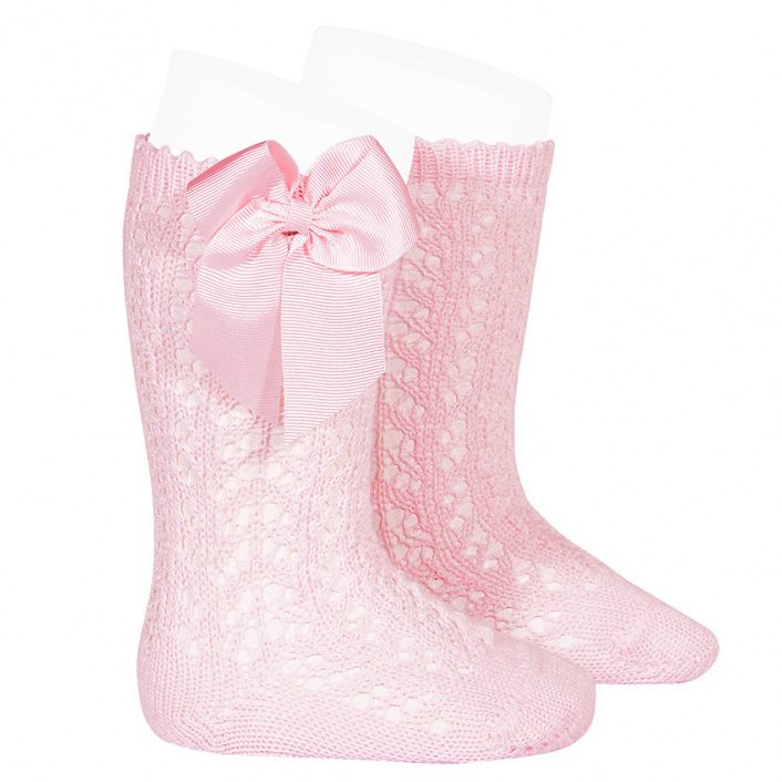Perle Openwork Knee Socks | Pink (500)